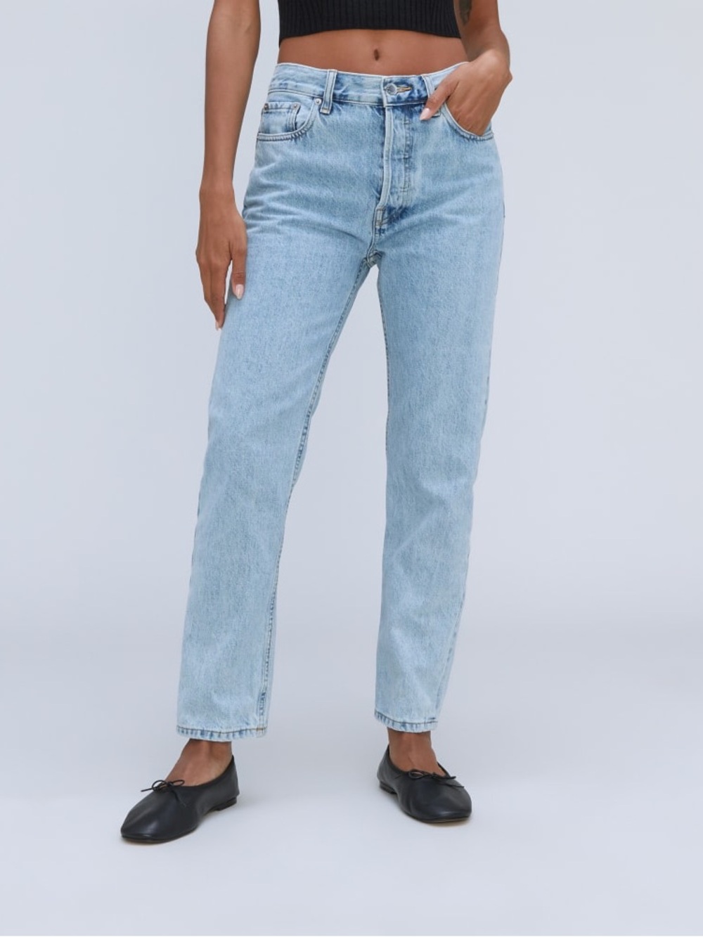 Everlane Relaxed straight jean, rigid slouch jean vintage sky blue